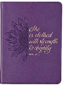 Napló - Exkluzív műbőr angol napló, Strength and Dignity (lila)